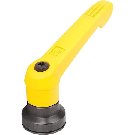 Kipp Adjustable Handle W Clamp Force Intensif Size:4, M10, Plastic Yellow , Comp:Steel Black Oxidized K1597.41016